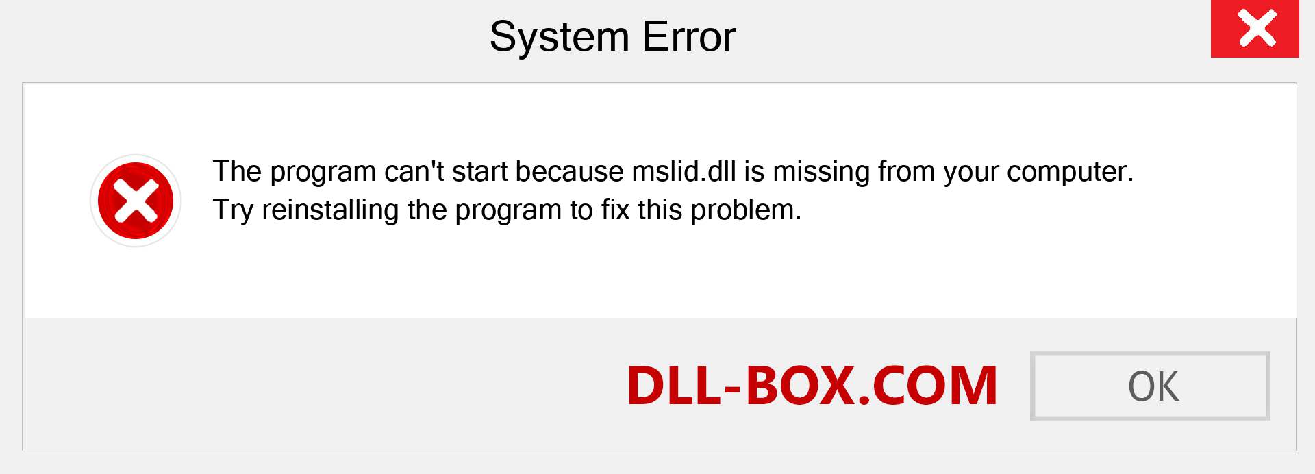  mslid.dll file is missing?. Download for Windows 7, 8, 10 - Fix  mslid dll Missing Error on Windows, photos, images