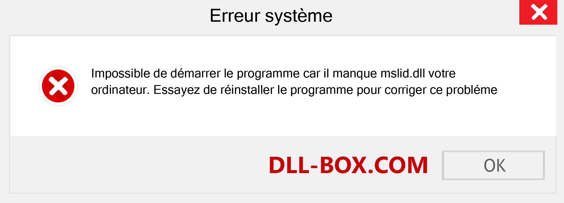 Le fichier mslid.dll est manquant ?. Télécharger pour Windows 7, 8, 10 - Correction de l'erreur manquante mslid dll sur Windows, photos, images